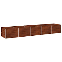vidaXL Höjd Trädgårdsbädd Rostig 400 x 80 x 55 cm corton