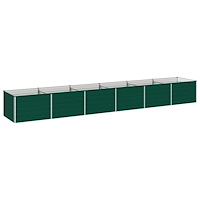 vidaXL Höjd Trädgårdsbädd Grön 480 x 80 x 55 cm kallvalsad stål