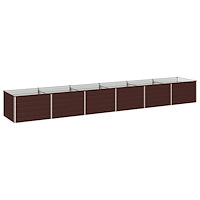 vidaXL Höjd Trädgårdsbädd Brun 480 x 80 x 55 cm kallvalsad stål