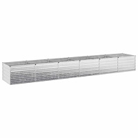 vidaXL Höjd Trädgårdsbädd Silver 480 x 80 x 55 cm galvaniserad
