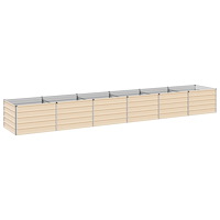 vidaXL Höjd Trädgårdsbädd Elfenben 480 x 80 x 55 cm kallvalsad stål