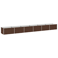 vidaXL Höjd Trädgårdsbädd Svart 600 x 80 x 55 cm kallvalsad stål