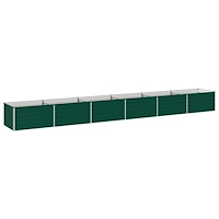 vidaXL Höjd Trädgårdsbädd Grön 600 x 80 x 55 cm kallvalsad stål