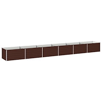 vidaXL Höjd Trädgårdsbädd Brun 600 x 80 x 55 cm kallvalsad stål