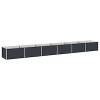 vidaXL Höjd Trädgårdsbädd Antracit 600 x 80 x 55 cm kallvalsad stål