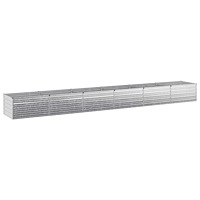vidaXL Höjd Trädgårdsbädd Silver 600 x 80 x 55 cm galvaniserad