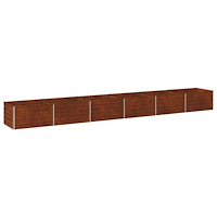 vidaXL Höjd Trädgårdsbädd Rostig 600 x 80 x 55 cm corton