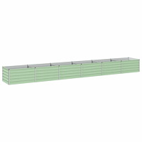 vidaXL Höjd Trädgårdsbädd Pastellgrön 600 x 80 x 55 cm kallvalsad stål