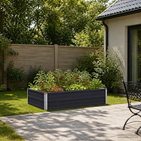 vidaXL Höjd Trädgårdsbädd Antracit 100 x 80 x 24 cm kallvalsad stål