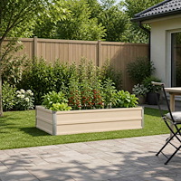 vidaXL Höjd Trädgårdsbädd Elfenben 100 x 80 x 24 cm kallvalsad stål