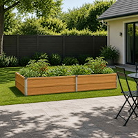 vidaXL Höjd Trädgårdsbädd Naturlig 160 x 80 x 24 cm kallvalsad stål