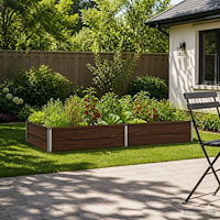 vidaXL Höjd Trädgårdsbädd Svart 160 x 80 x 24 cm kallvalsad stål