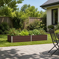 vidaXL Höjd Trädgårdsbädd Brun 160 x 80 x 24 cm kallvalsad stål