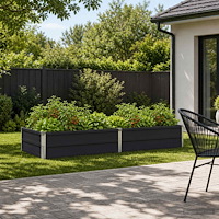 vidaXL Höjd Trädgårdsbädd Antracit 160 x 80 x 24 cm kallvalsad stål