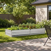 vidaXL Höjd Trädgårdsbädd Silver 160 x 80 x 24 cm galvaniserad