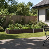 vidaXL Höjd Trädgårdsbädd Svart 240 x 80 x 24 cm kallvalsad stål