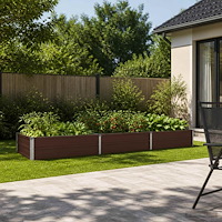 vidaXL Höjd Trädgårdsbädd Brun 240 x 80 x 24 cm kallvalsad stål