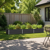 vidaXL Höjd Trädgårdsbädd Antracit 240 x 80 x 24 cm kallvalsad stål