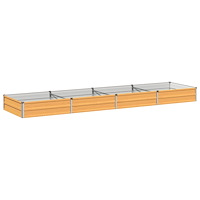 vidaXL Höjd Trädgårdsbädd Naturlig 320 x 80 x 24 cm kallvalsad stål
