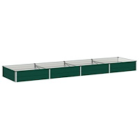 vidaXL Höjd Trädgårdsbädd Grön 320 x 80 x 24 cm kallvalsad stål