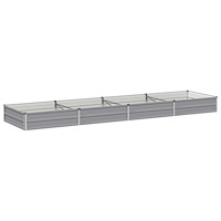 vidaXL Höjd Trädgårdsbädd Grå 320 x 80 x 24 cm kallvalsad stål