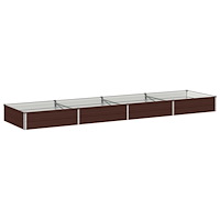 vidaXL Höjd Trädgårdsbädd Brun 320 x 80 x 24 cm kallvalsad stål