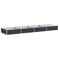 vidaXL Höjd Trädgårdsbädd Antracit 320 x 80 x 24 cm kallvalsad stål