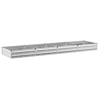 vidaXL Höjd Trädgårdsbädd Silver 320 x 80 x 24 cm galvaniserad