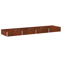 vidaXL Höjd Trädgårdsbädd Rostig 320 x 80 x 24 cm corton