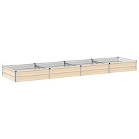 vidaXL Höjd Trädgårdsbädd Elfenben 320 x 80 x 24 cm kallvalsad stål