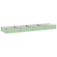 vidaXL Höjd Trädgårdsbädd Pastellgrön 320 x 80 x 24 cm kallvalsad stål