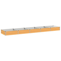 vidaXL Höjd Trädgårdsbädd Naturlig 400 x 80 x 24 cm kallvalsad stål