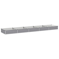 vidaXL Höjd Trädgårdsbädd Grå 400 x 80 x 24 cm kallvalsad stål
