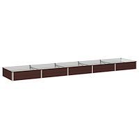vidaXL Höjd Trädgårdsbädd Brun 400 x 80 x 24 cm kallvalsad stål