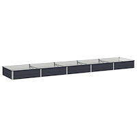 vidaXL Höjd Trädgårdsbädd Antracit 400 x 80 x 24 cm kallvalsad stål