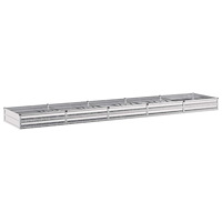 vidaXL Höjd Trädgårdsbädd Silver 400 x 80 x 24 cm galvaniserad
