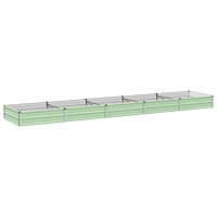 vidaXL Höjd Trädgårdsbädd Pastellgrön 400 x 80 x 24 cm kallvalsad stål