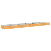 vidaXL Höjd Trädgårdsbädd Naturlig 480 x 80 x 24 cm kallvalsad stål
