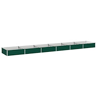 vidaXL Höjd Trädgårdsbädd Grön 480 x 80 x 24 cm kallvalsad stål