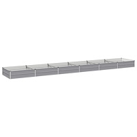 vidaXL Höjd Trädgårdsbädd Grå 480 x 80 x 24 cm kallvalsad stål