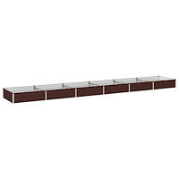 vidaXL Höjd Trädgårdsbädd Brun 480 x 80 x 24 cm kallvalsad stål
