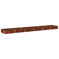 vidaXL Höjd Trädgårdsbädd Rostig 480 x 80 x 24 cm corton