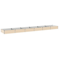 vidaXL Höjd Trädgårdsbädd Elfenben 480 x 80 x 24 cm kallvalsad stål