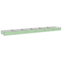 vidaXL Höjd Trädgårdsbädd Pastellgrön 480 x 80 x 24 cm kallvalsad stål