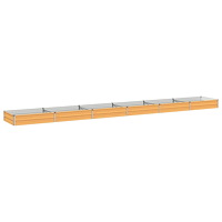 vidaXL Höjd Trädgårdsbädd Naturlig 600 x 80 x 24 cm kallvalsad stål
