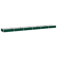 vidaXL Höjd Trädgårdsbädd Grön 600 x 80 x 24 cm kallvalsad stål