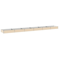 vidaXL Höjd Trädgårdsbädd Elfenben 600 x 80 x 24 cm kallvalsad stål