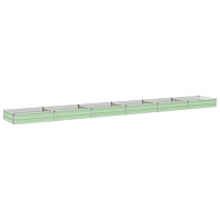 vidaXL Höjd Trädgårdsbädd Pastellgrön 600 x 80 x 24 cm kallvalsad stål