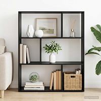 vidaXL Bokskåp 102 x 29 x 103,5 cm Konstruerat trä Svart ek