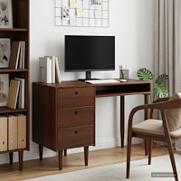 vidaXL Skrivbord BILBAO Mörk karamell 114 x 53 x 75 cm